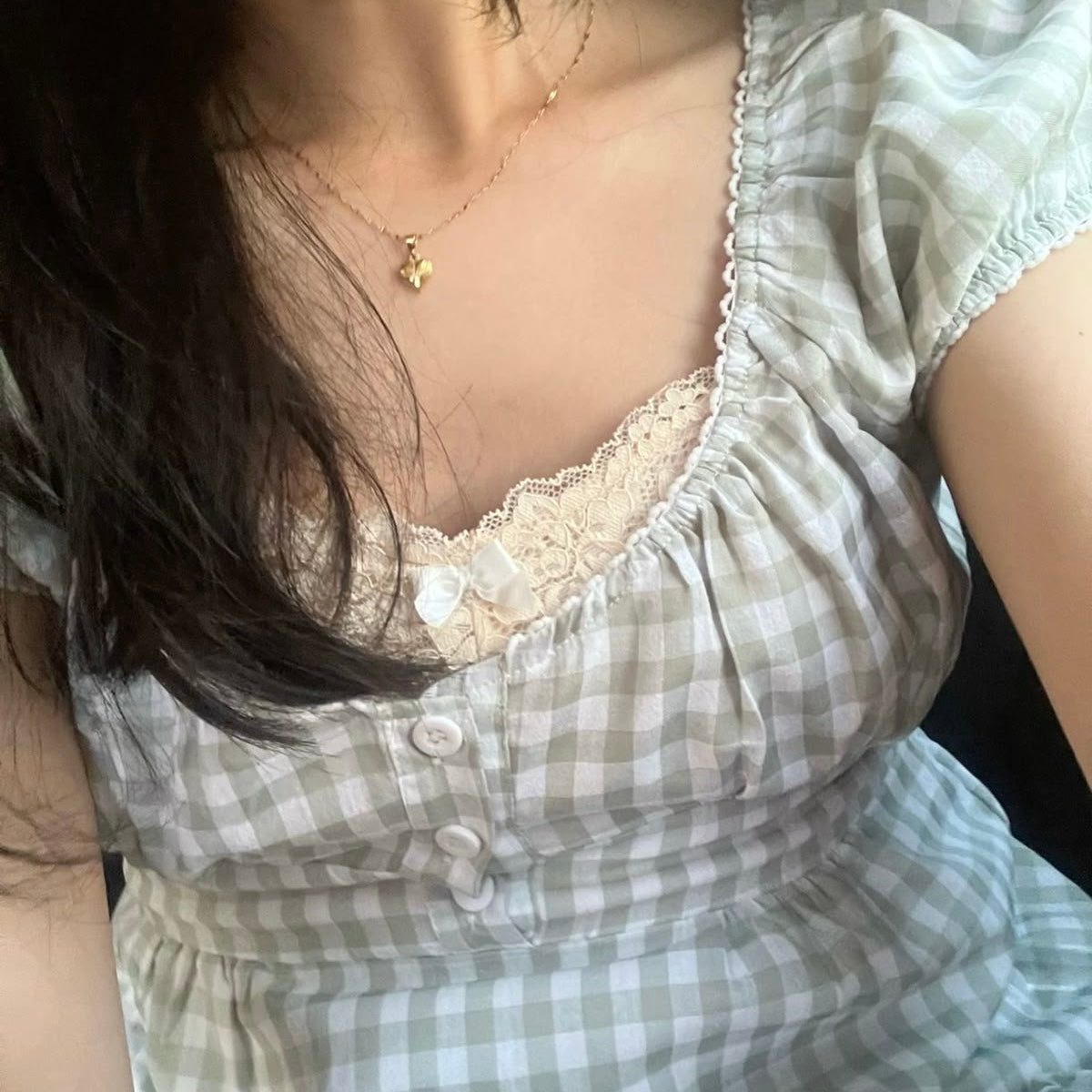 π Babydoll Gingham Top