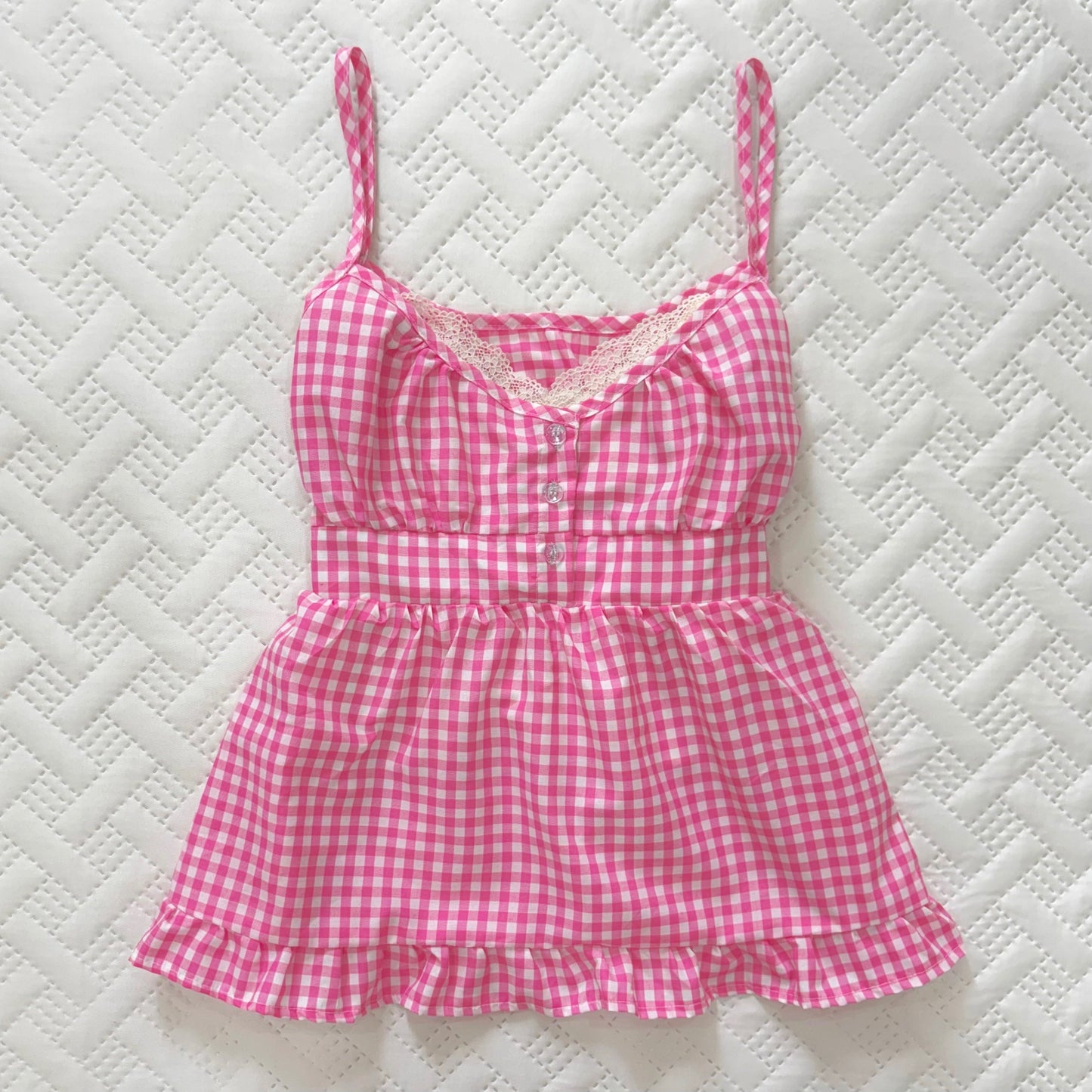 π Yuki Pink Gingham Top