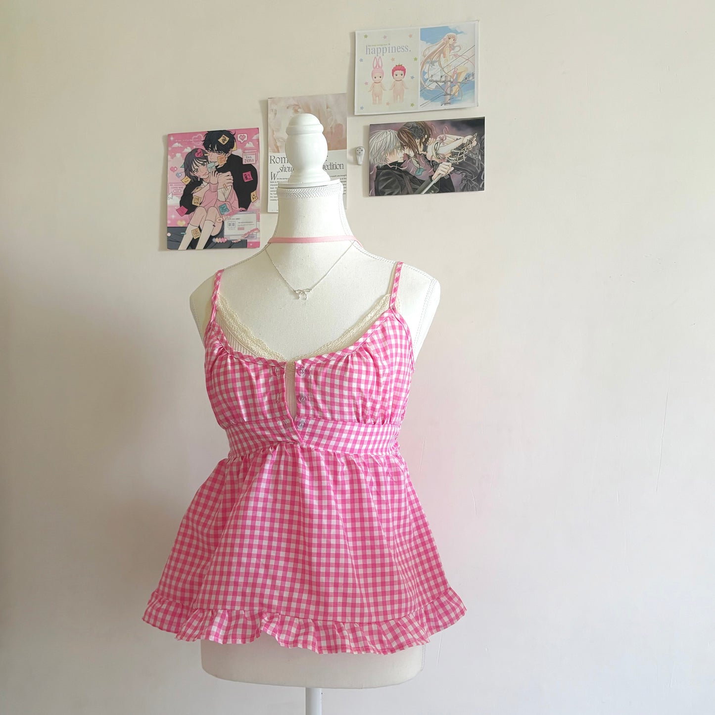 π Yuki Pink Gingham Top