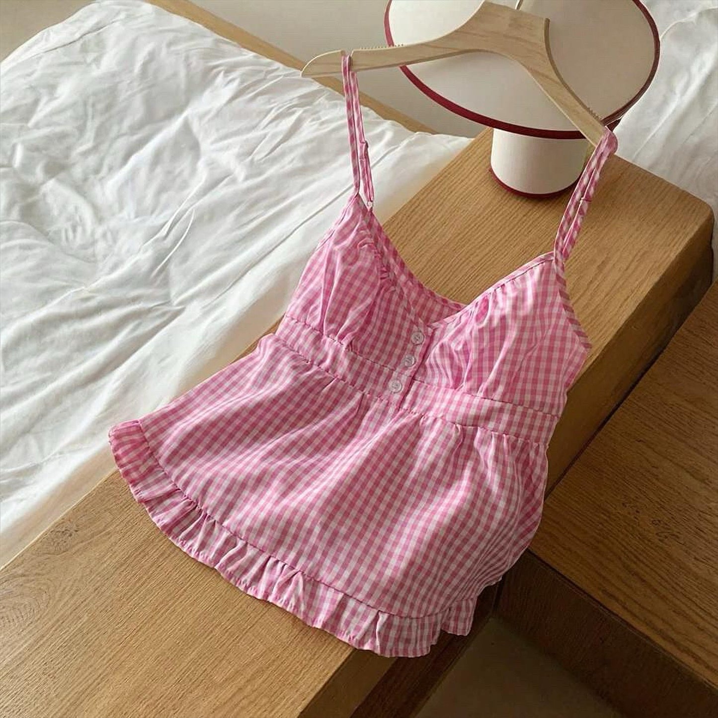 π Yuki Pink Gingham Top