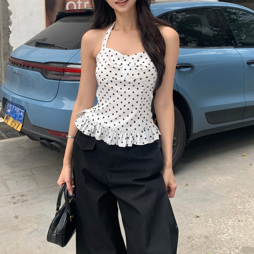 π Elira Polka Dot Halter Top