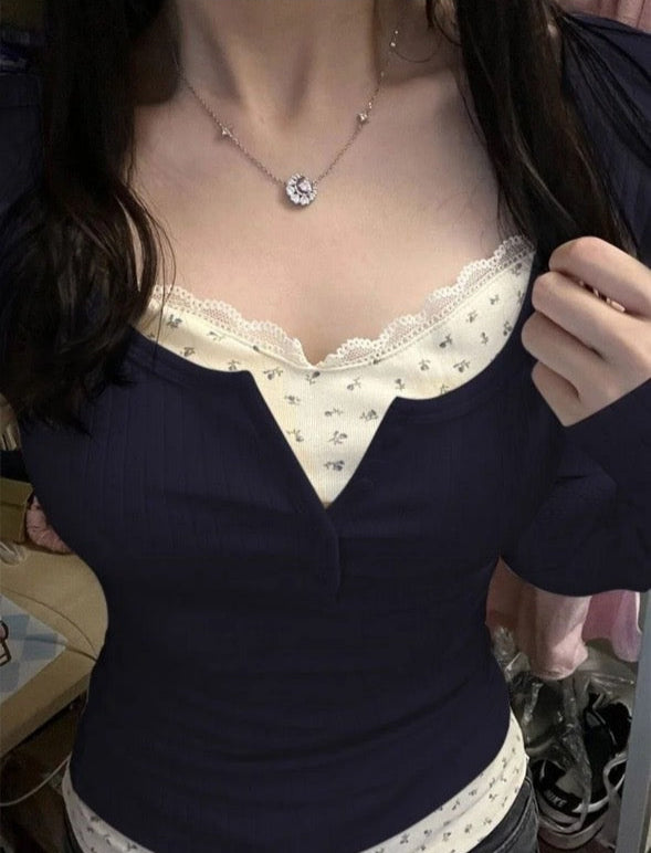 π Ditsy Floral Two-Piece Top