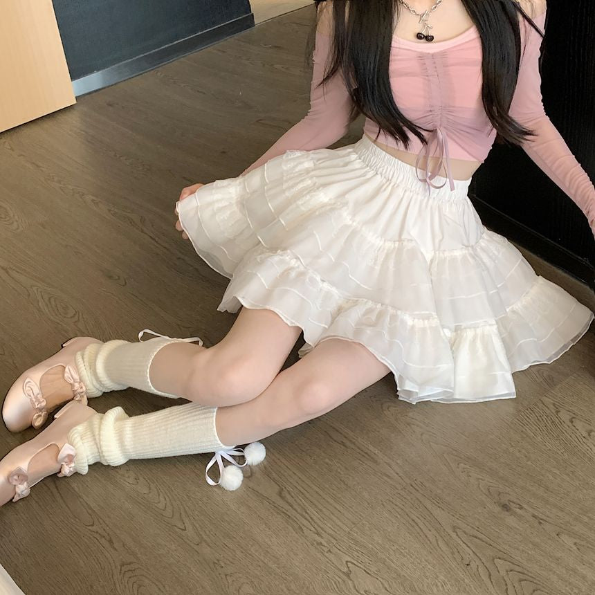 π White Ruffle Skirt