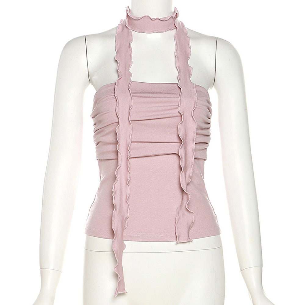 ๐ Pink Ruched Tube Top