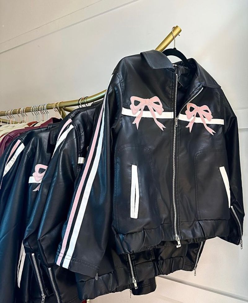 π Bowknot Leather Jacket
