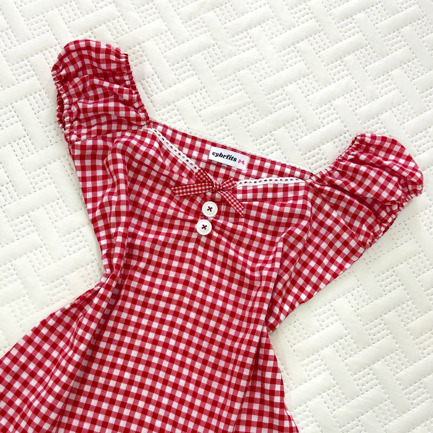 π Cherry Gingham Top