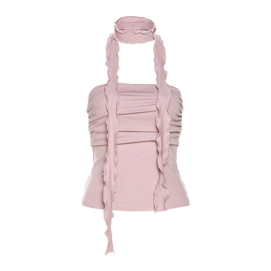 𐙚 Pink Ruched Tube Top