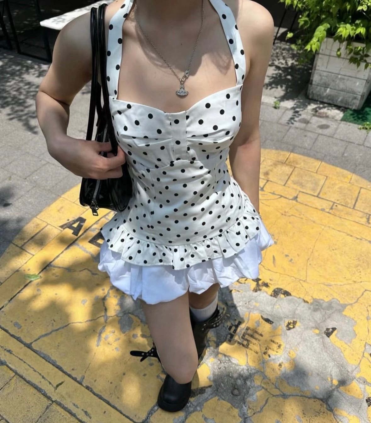 𐙚 Elira Polka Dot Halter Top