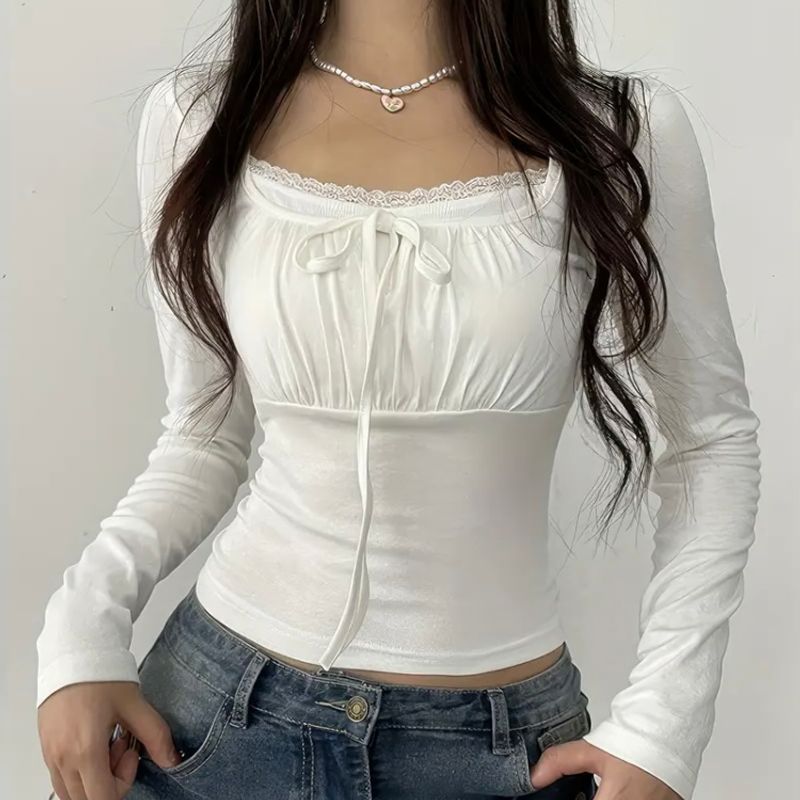 𐙚 White Milkmaid Top