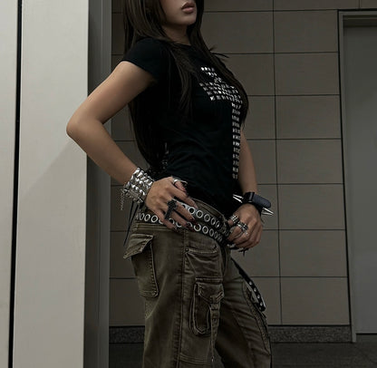 ♱ Studded Cross Tee