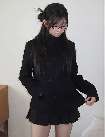 𐙚 Yumi High-Collar Pea Coat [Pre-Order]