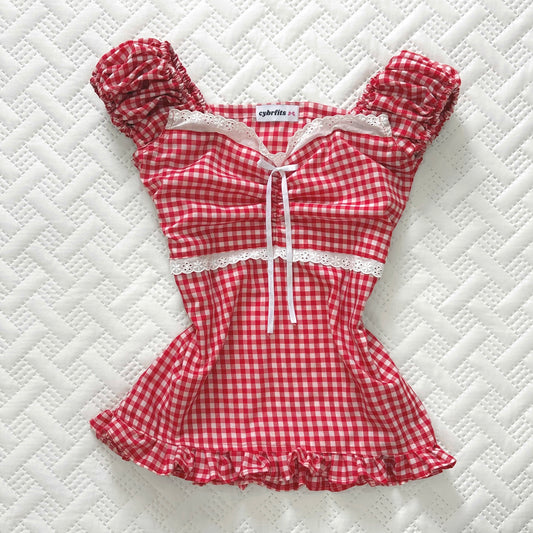 𐙚 Ruby Gingham Top