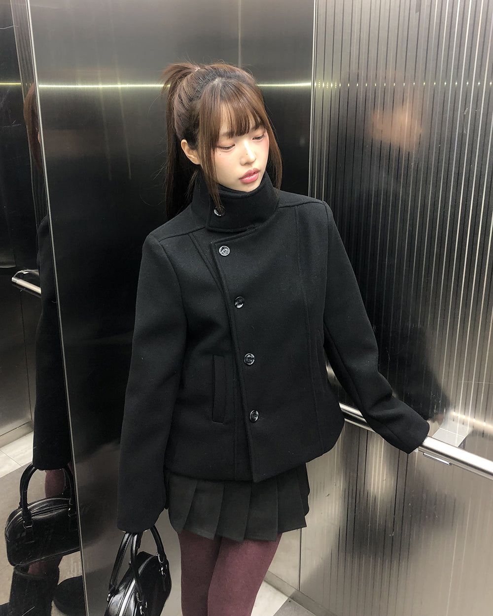 𐙚 Yumi High-Collar Pea Coat [Pre-Order]