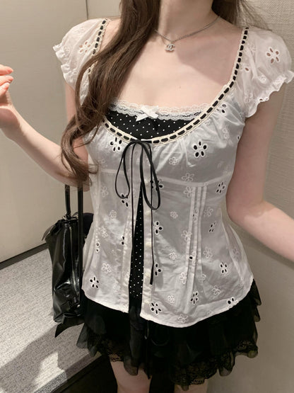 ♡ Swan Milkmaid Top [Pre-Order]