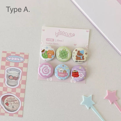 𐙚 Button Pin Badges [Set Of 6]