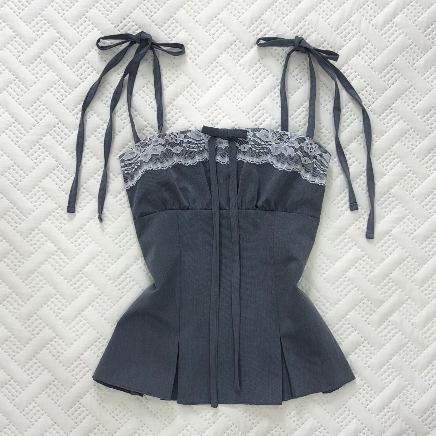 𐙚 Grey Siren Tie-Up Top