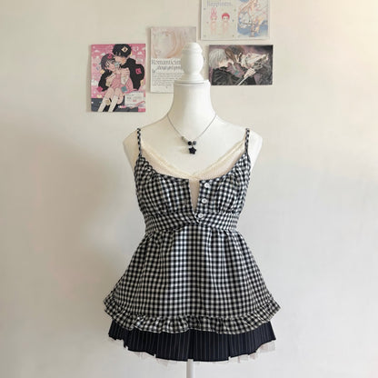 𐙚 Rei Black Gingham Top
