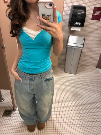 ♡ Lyla Teal Top