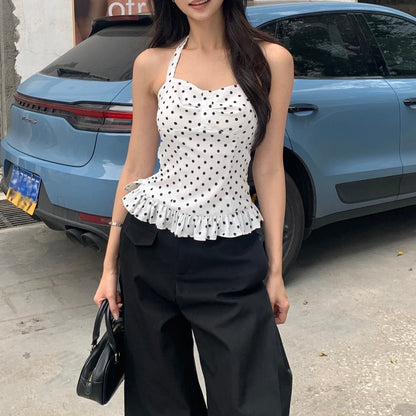 𐙚 Elira Polka Dot Halter Top