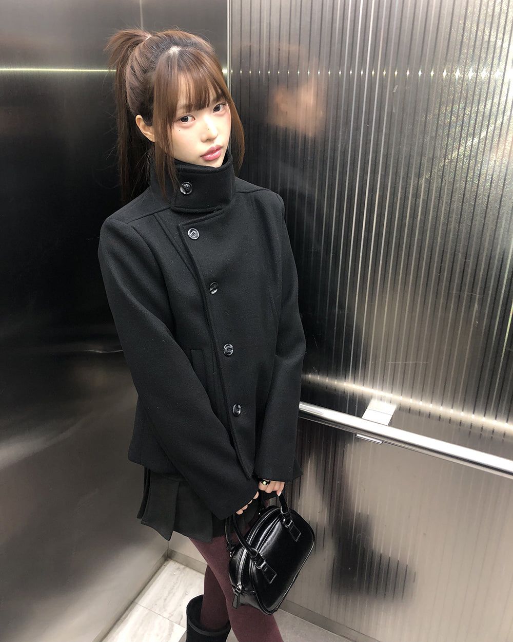 𐙚 Yumi High-Collar Pea Coat [Pre-Order]