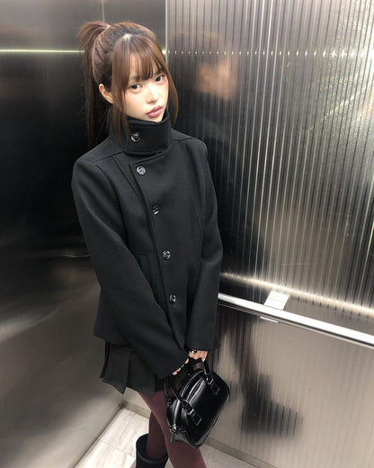 𐙚 Yumi High-Collar Pea Coat [Pre-Order]