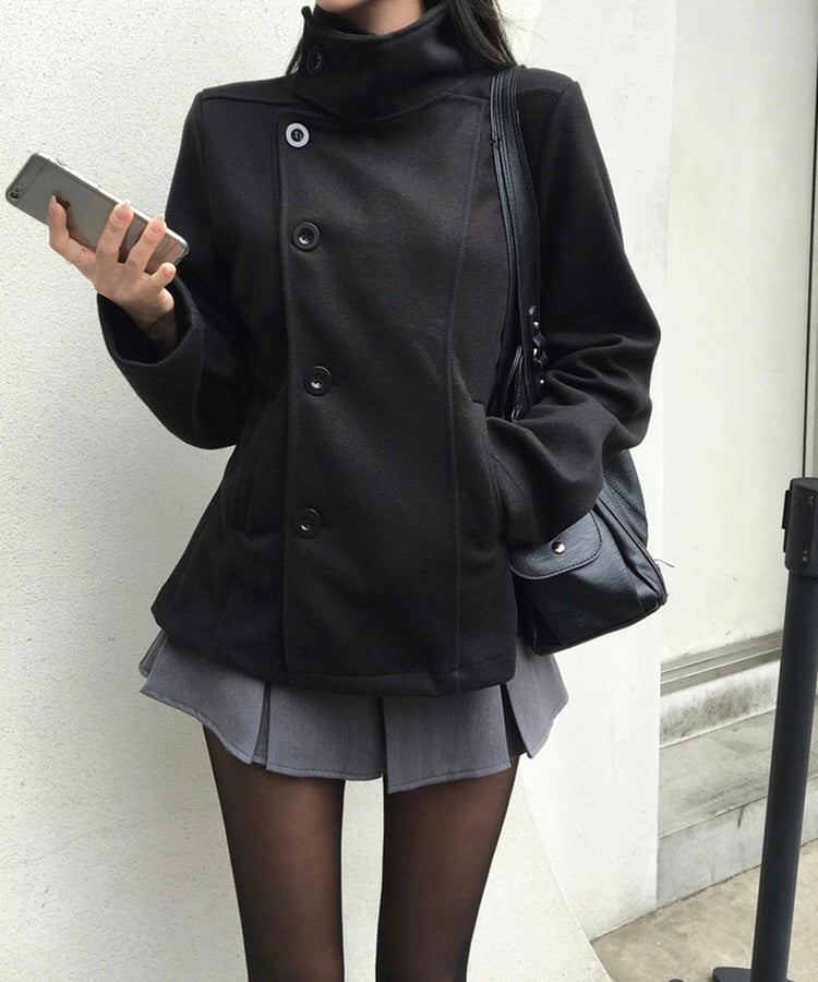 𐙚 Yumi High-Collar Pea Coat [Pre-Order]
