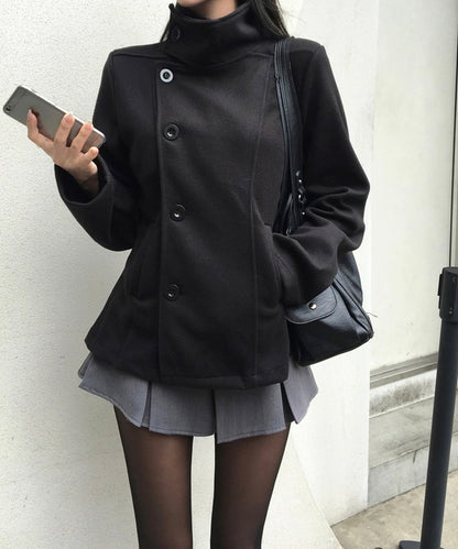 𐙚 Yumi High-Collar Pea Coat [Pre-Order]