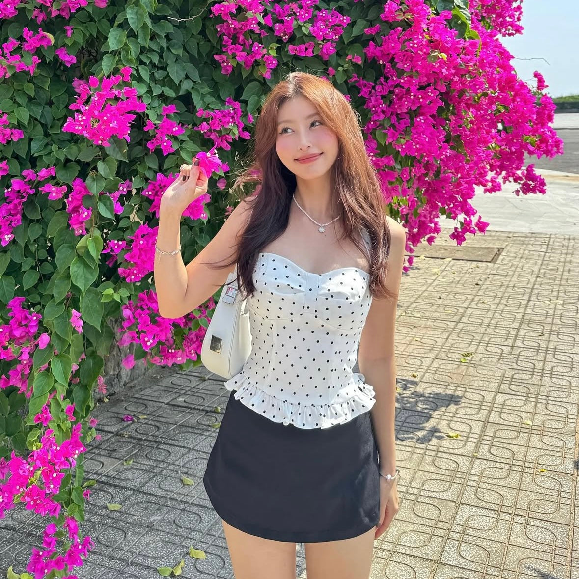 𐙚 Elira Polka Dot Halter Top