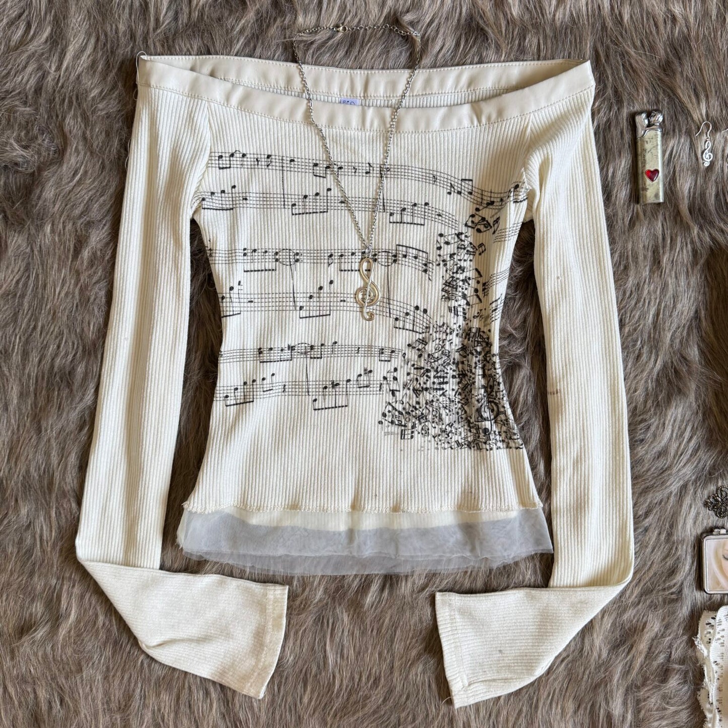 ♪ Music Note Long Sleeve Top