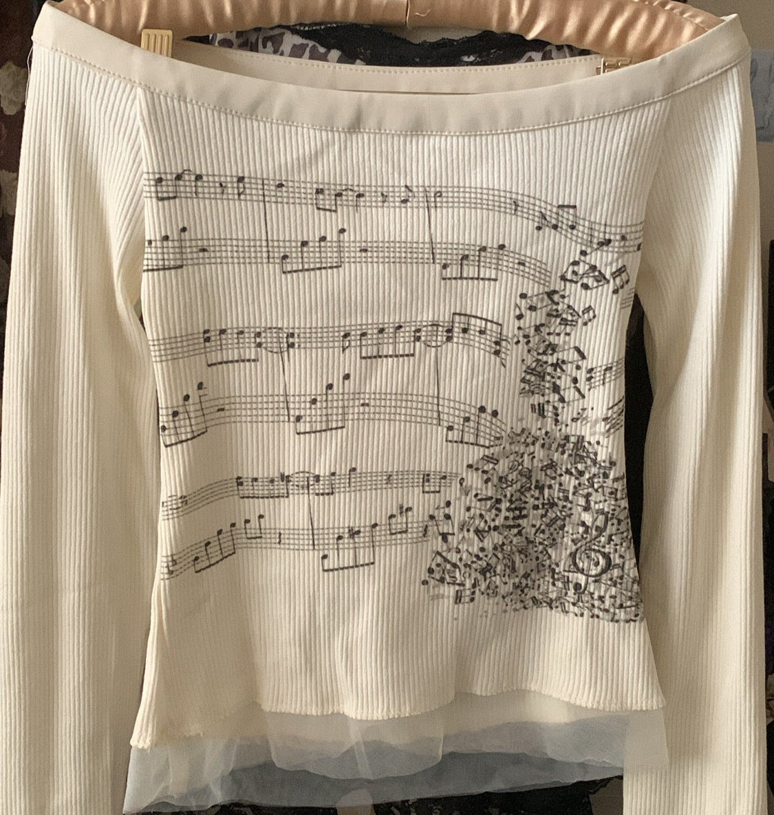 ♪ Music Note Long Sleeve Top