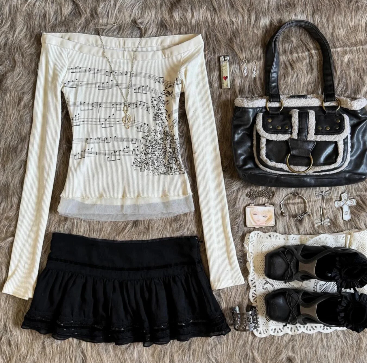 ♪ Music Note Long Sleeve Top