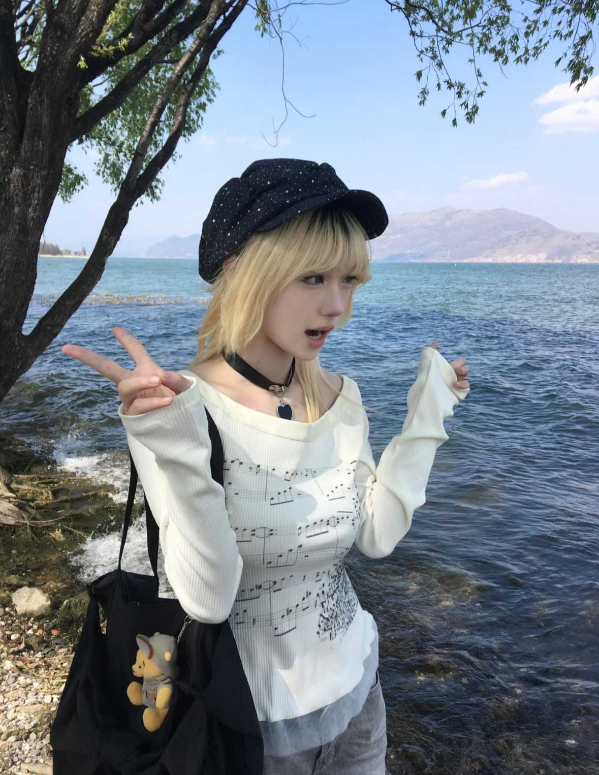 ♪ Music Note Long Sleeve Top