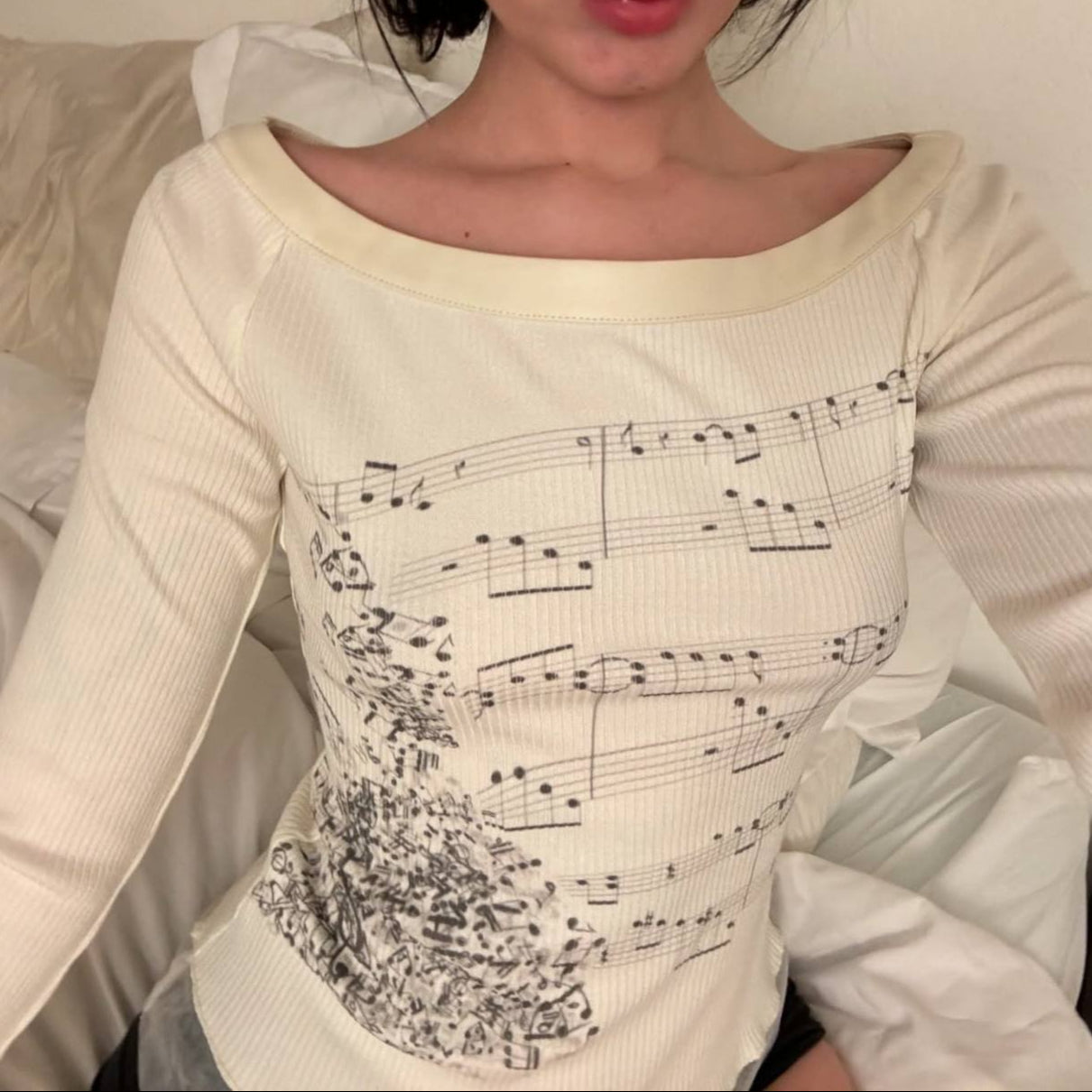 ♪ Music Note Long Sleeve Top
