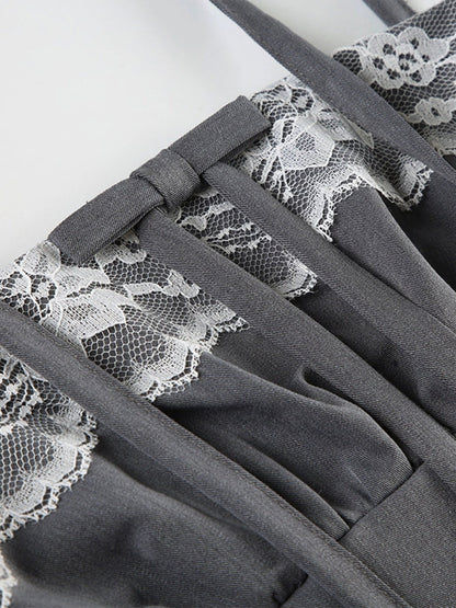 𐙚 Grey Siren Tie-Up Top