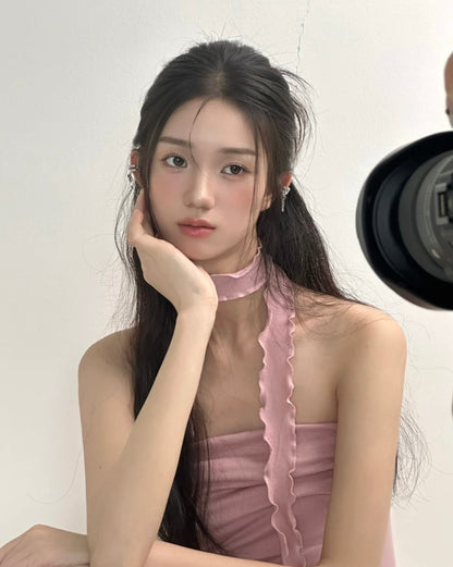 𐙚 Pink Ruched Tube Top