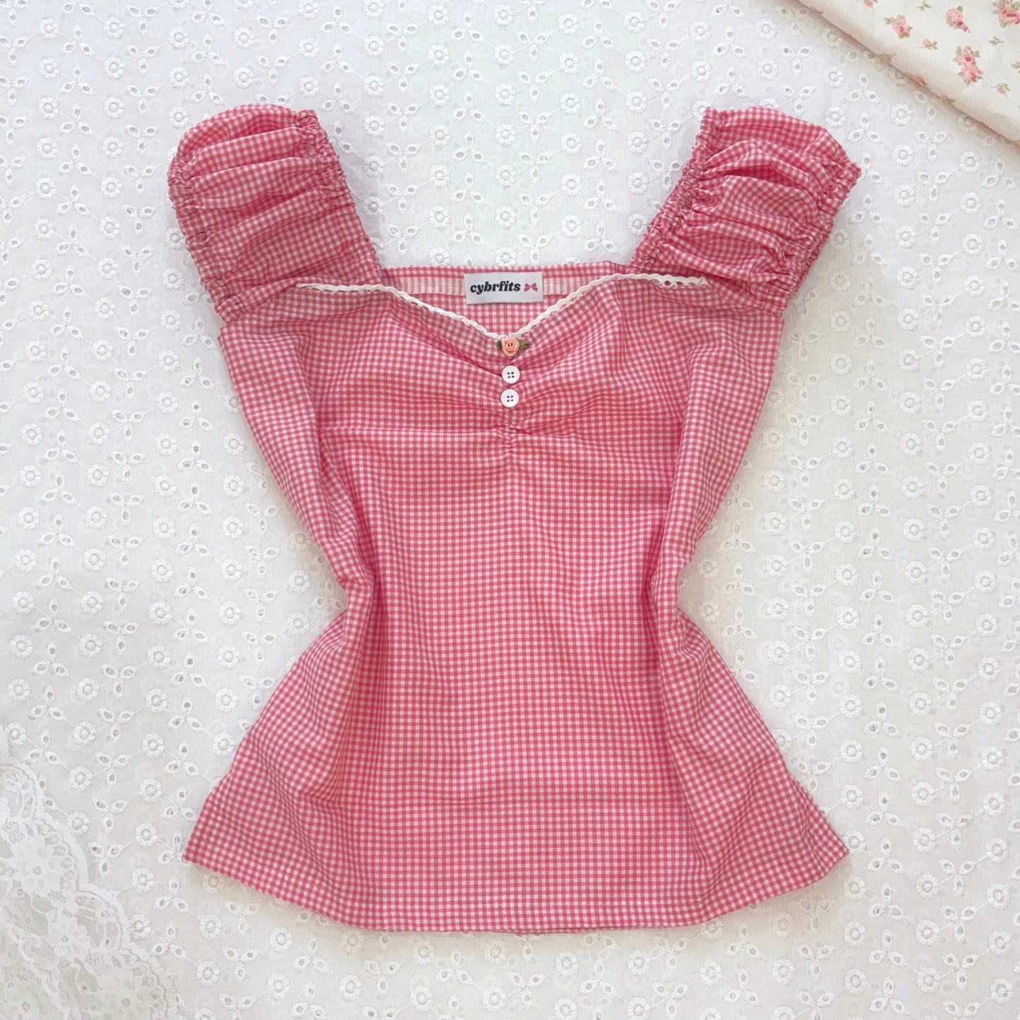 𐙚 Rosy Pink Gingham Top