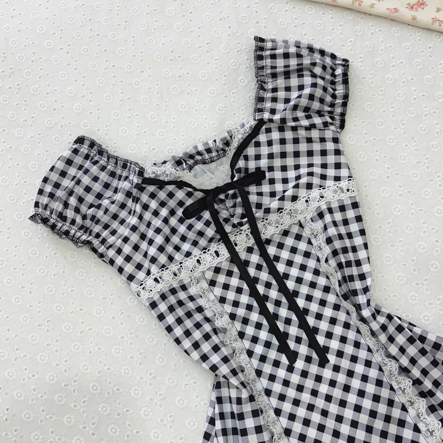 𐙚 Black Gingham Top