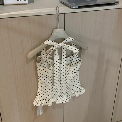 𐙚 Elira Polka Dot Halter Top