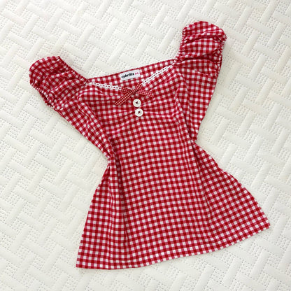 𐙚 Cherry Gingham Top