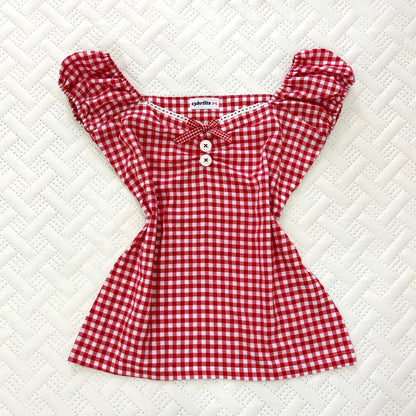 𐙚 Cherry Gingham Top