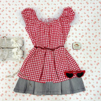 𐙚 Lacey Gingham Top